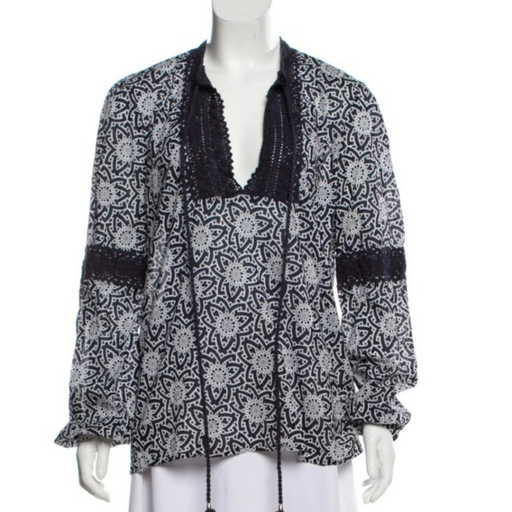 Tory Burch Blouse Blue print
